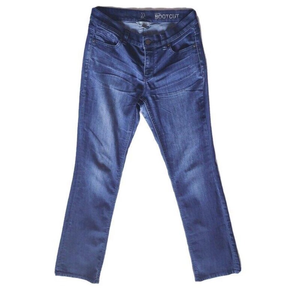 New York & Company Low Rise Bootcut Jeans 4 Womens Blue Stretch Dark Wash